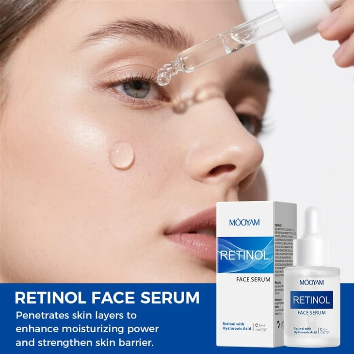 OEM Retinol With Hyaluronic Acid Vetamin E Face Serum Effectively Wrinkles Repairing Anti Aging Serum factory